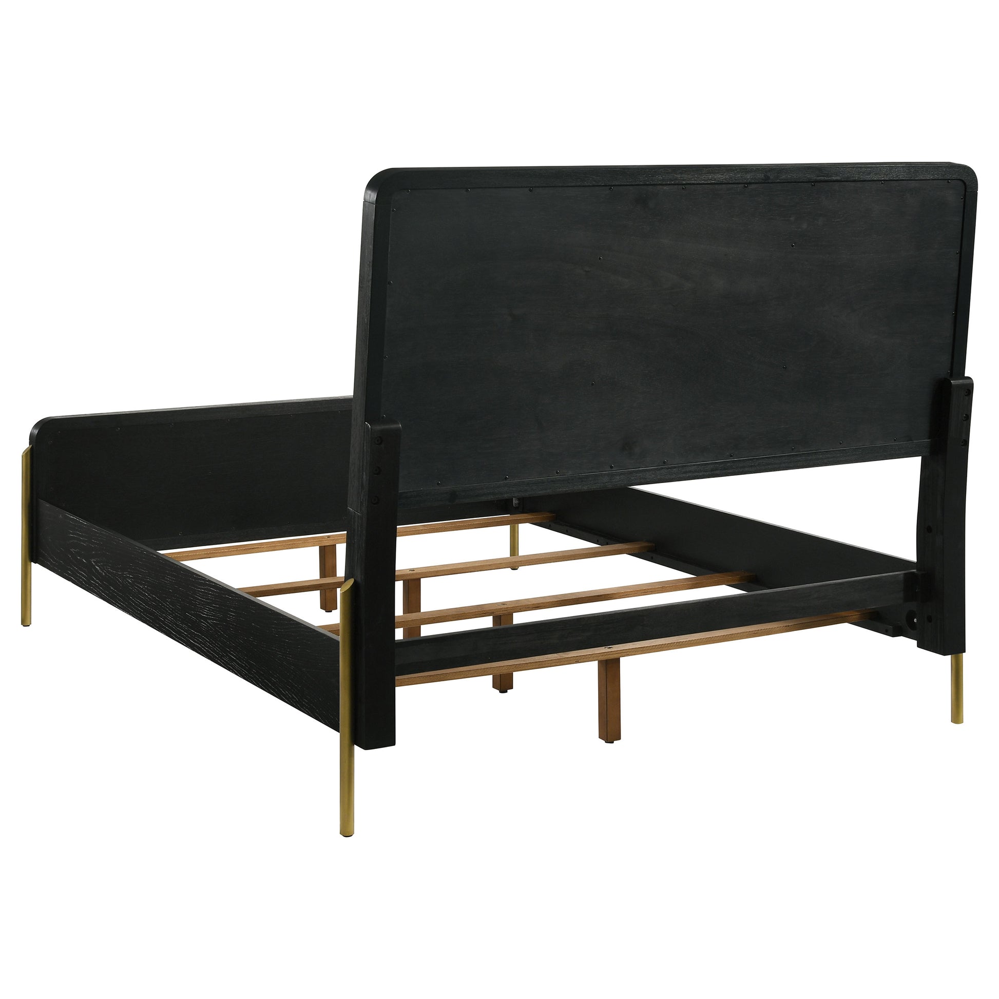 Arini Rattan Eastern King Panel Bed Black and Natural - Discount Furniture Connection