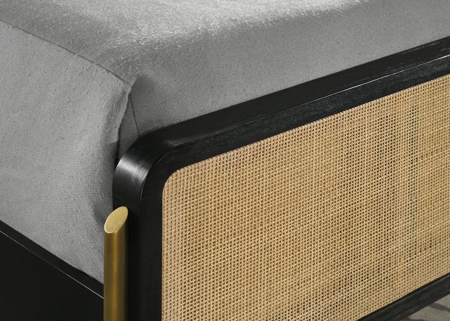 Arini Rattan Eastern King Panel Bed Black and Natural - Discount Furniture Connection