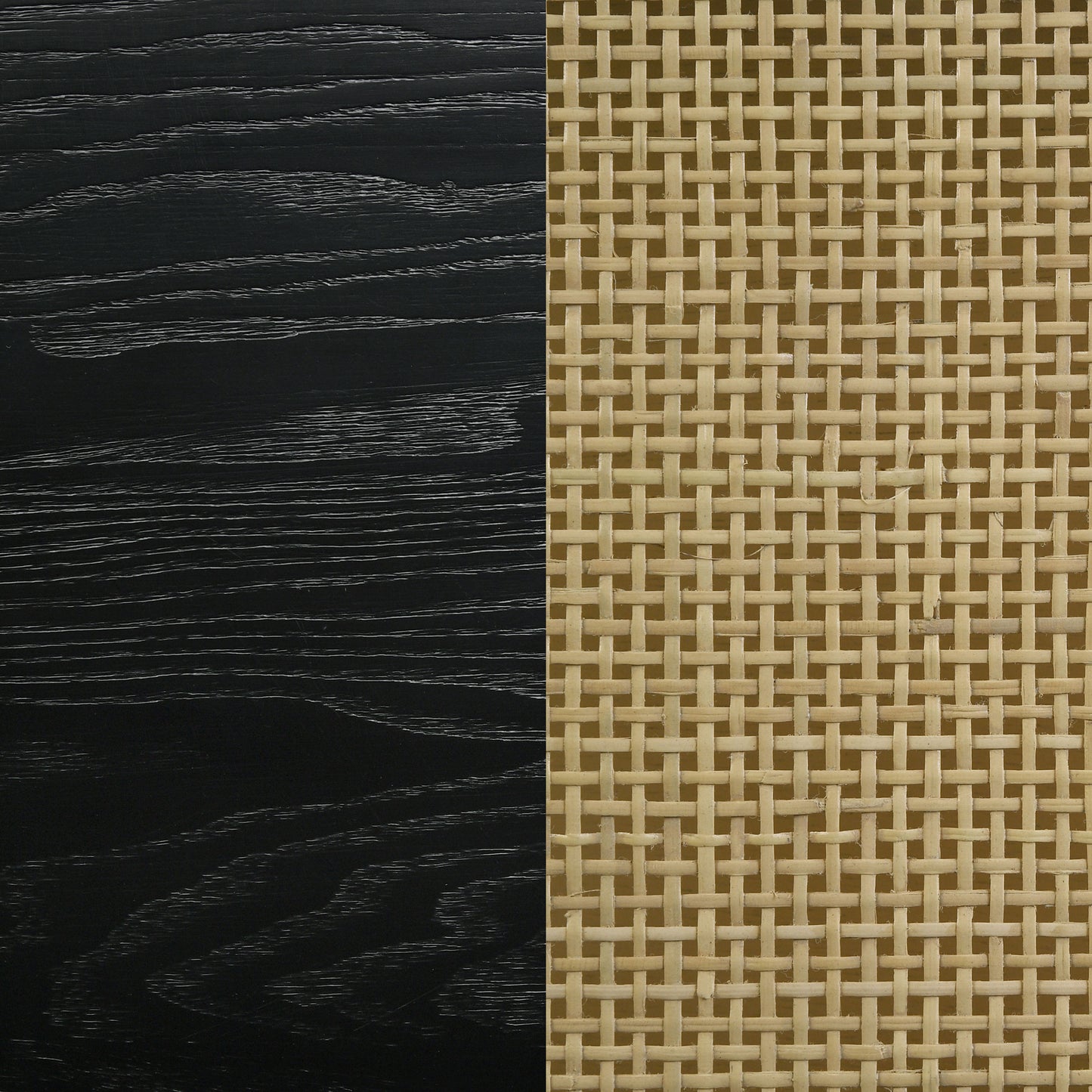 Arini Rattan Eastern King Panel Bed Black and Natural - Discount Furniture Connection