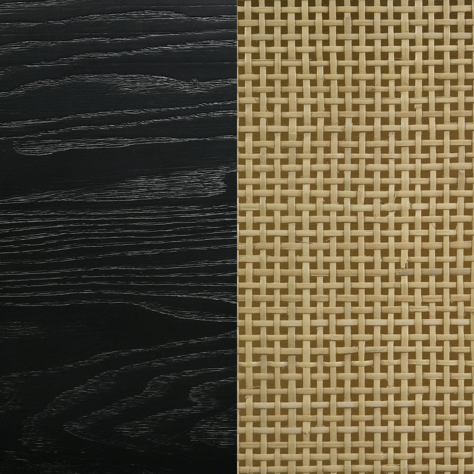 Arini Rattan Eastern King Panel Bed Black and Natural - Discount Furniture Connection