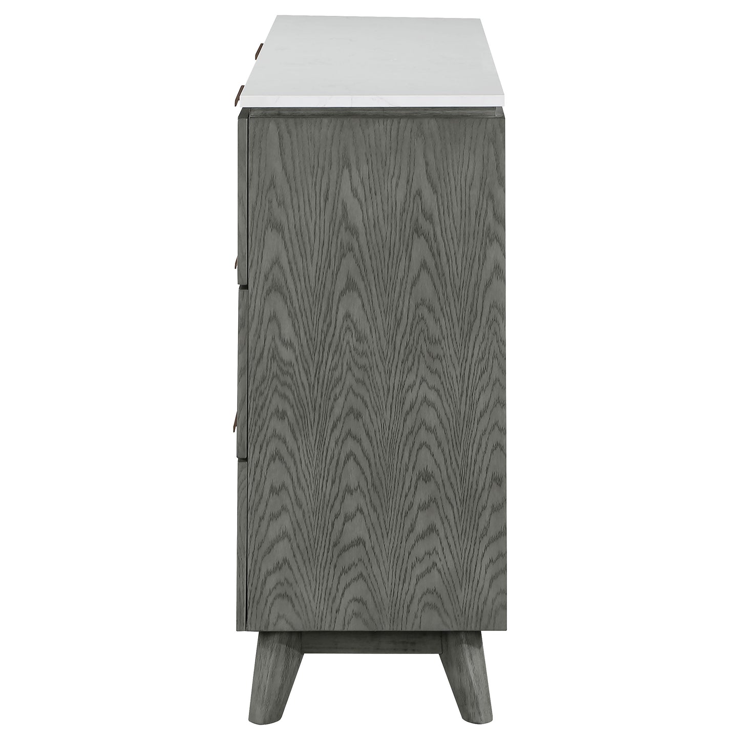 Nathan 6-drawer Dresser White Marble and Grey