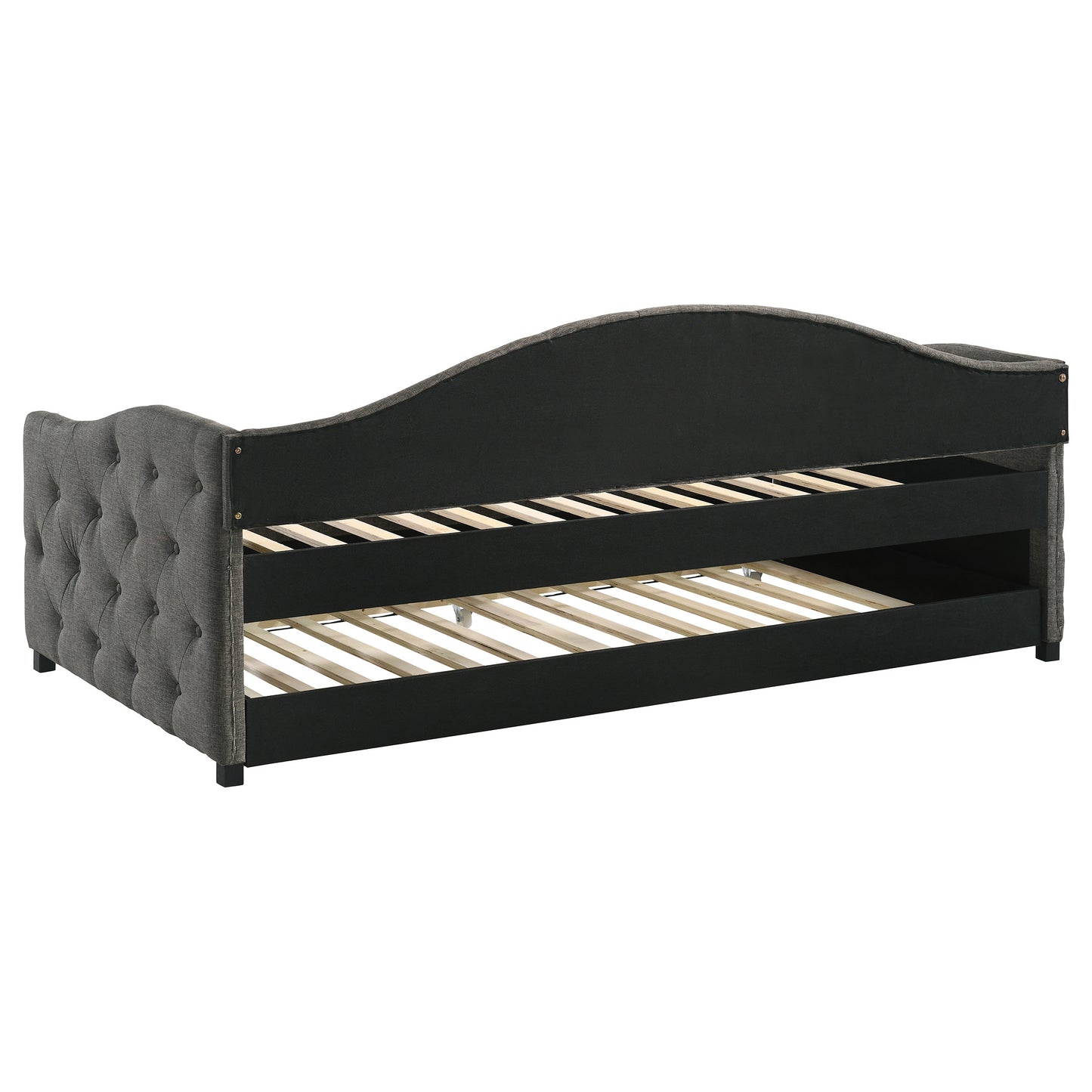 Sadie Upholstered Twin Daybed with Trundle Grey - Discount Furniture Connection