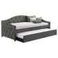 Sadie Upholstered Twin Daybed with Trundle Grey - Discount Furniture Connection