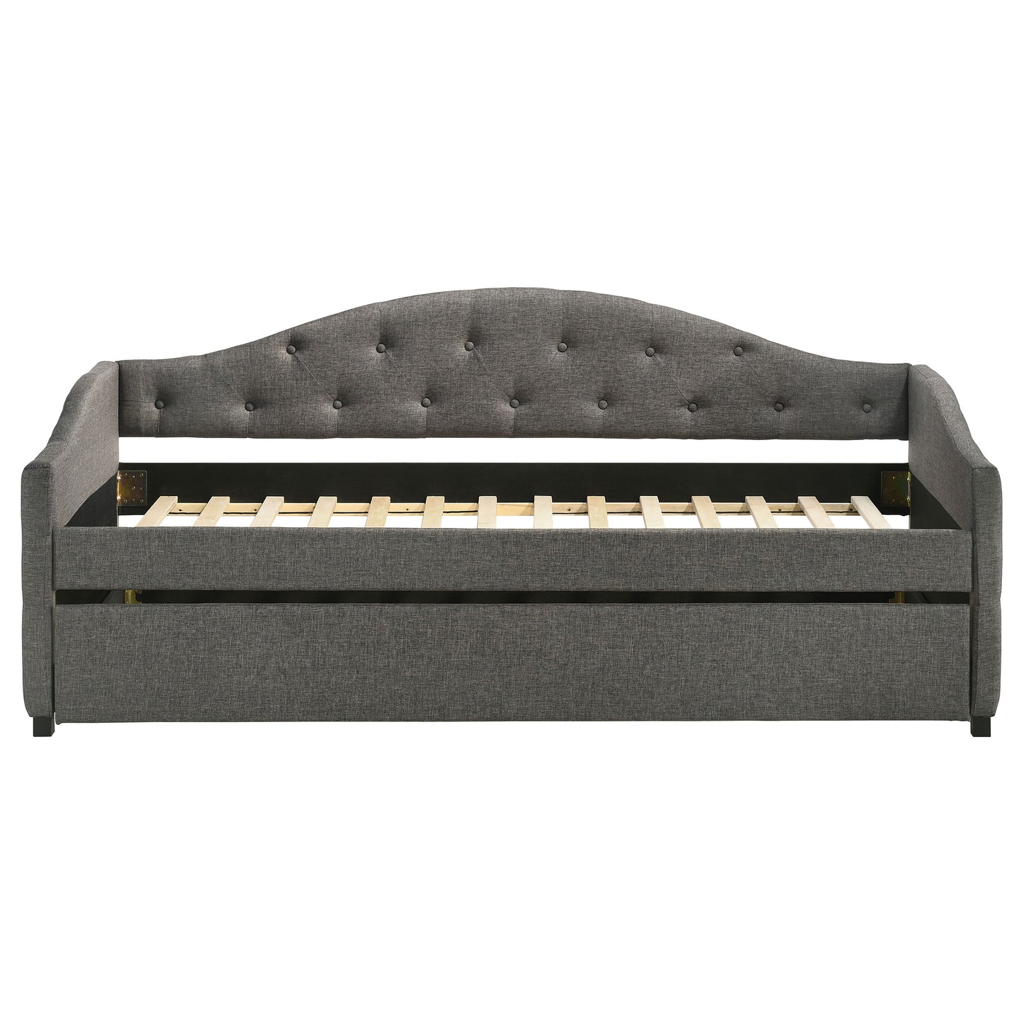Sadie Upholstered Twin Daybed with Trundle Grey - Discount Furniture Connection