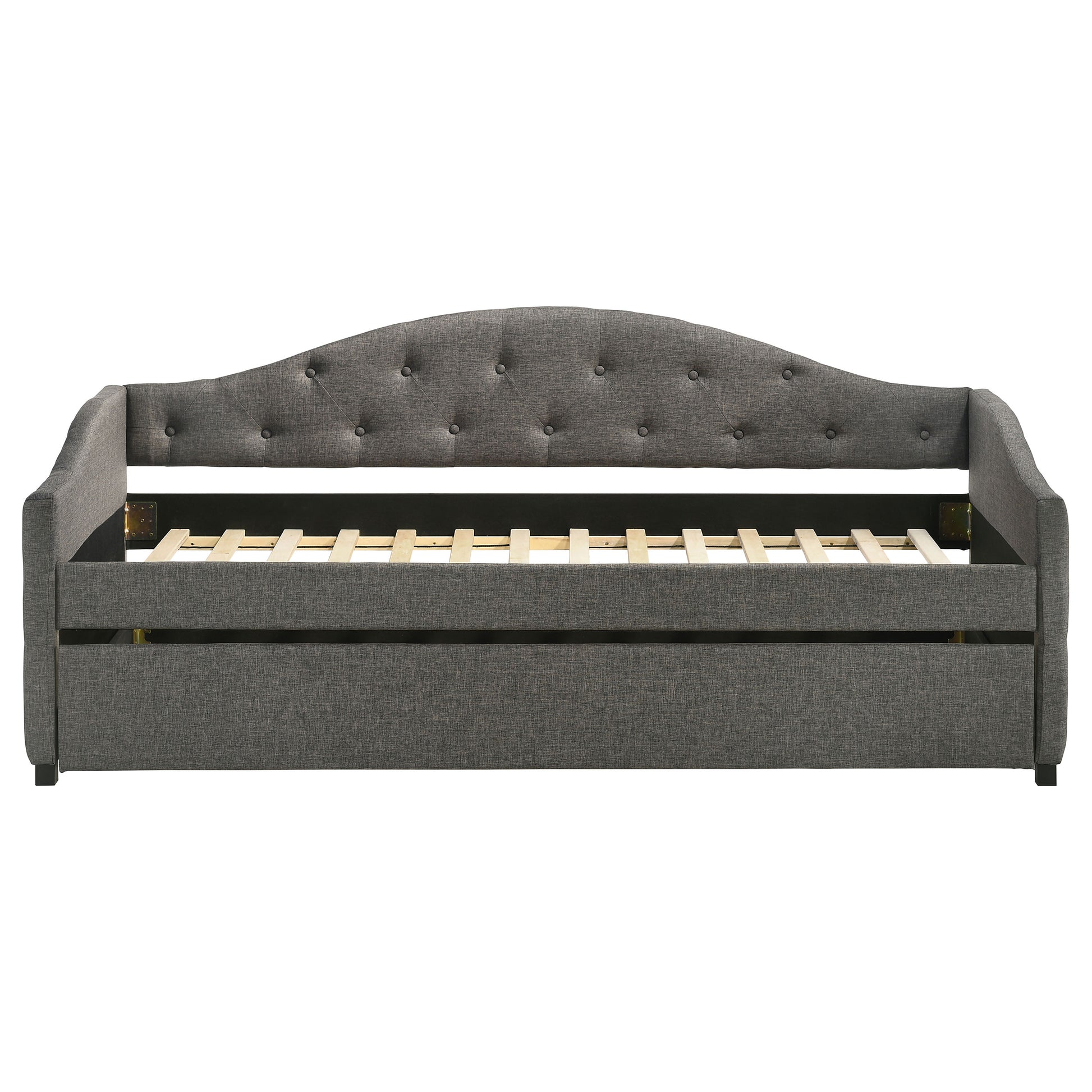 Sadie Upholstered Twin Daybed with Trundle Grey - Discount Furniture Connection