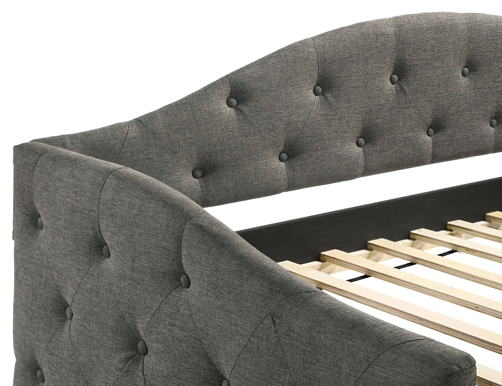 Sadie Upholstered Twin Daybed with Trundle Grey - Discount Furniture Connection