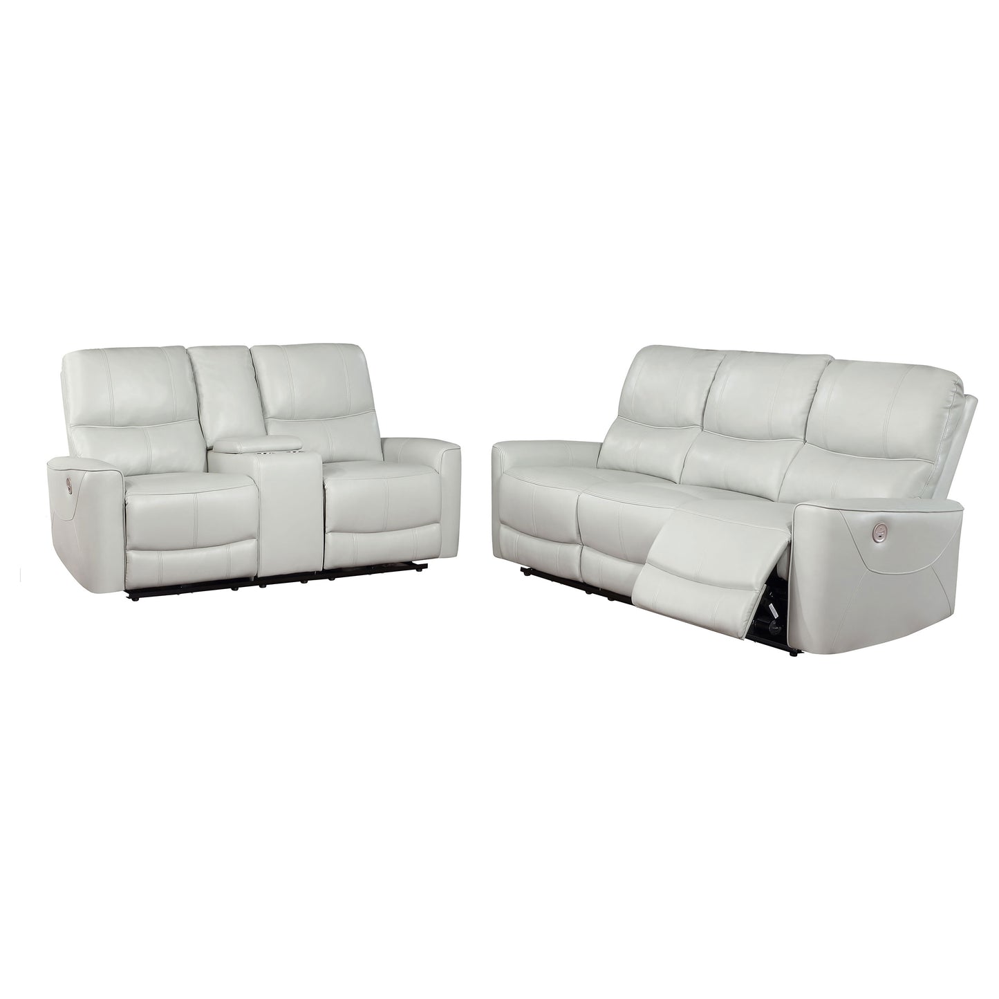 Greenfield 2-piece Power Reclining Sofa Set Dove Grey - Discount Furniture Connection