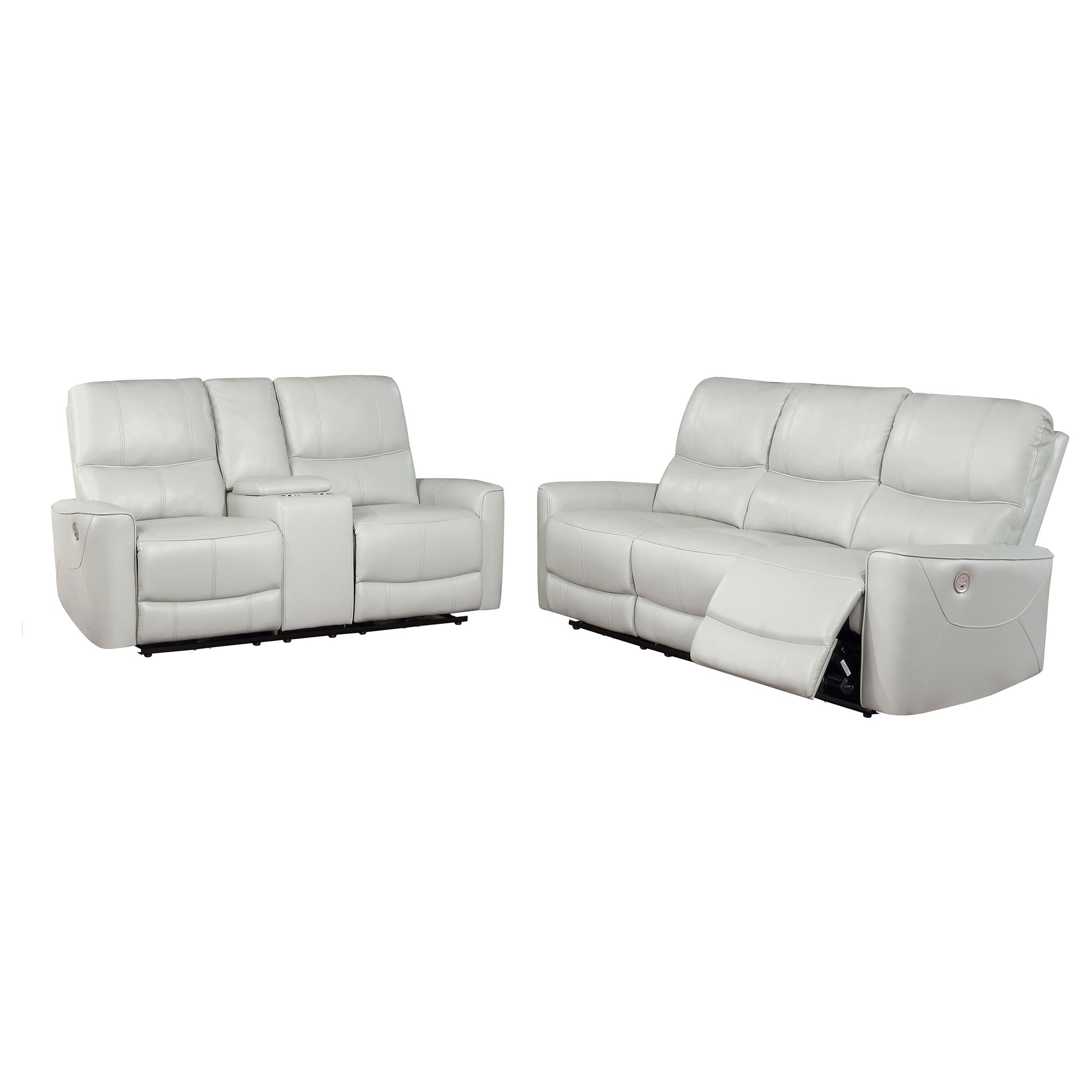 Greenfield 2-piece Power Reclining Sofa Set Dove Grey - Discount Furniture Connection