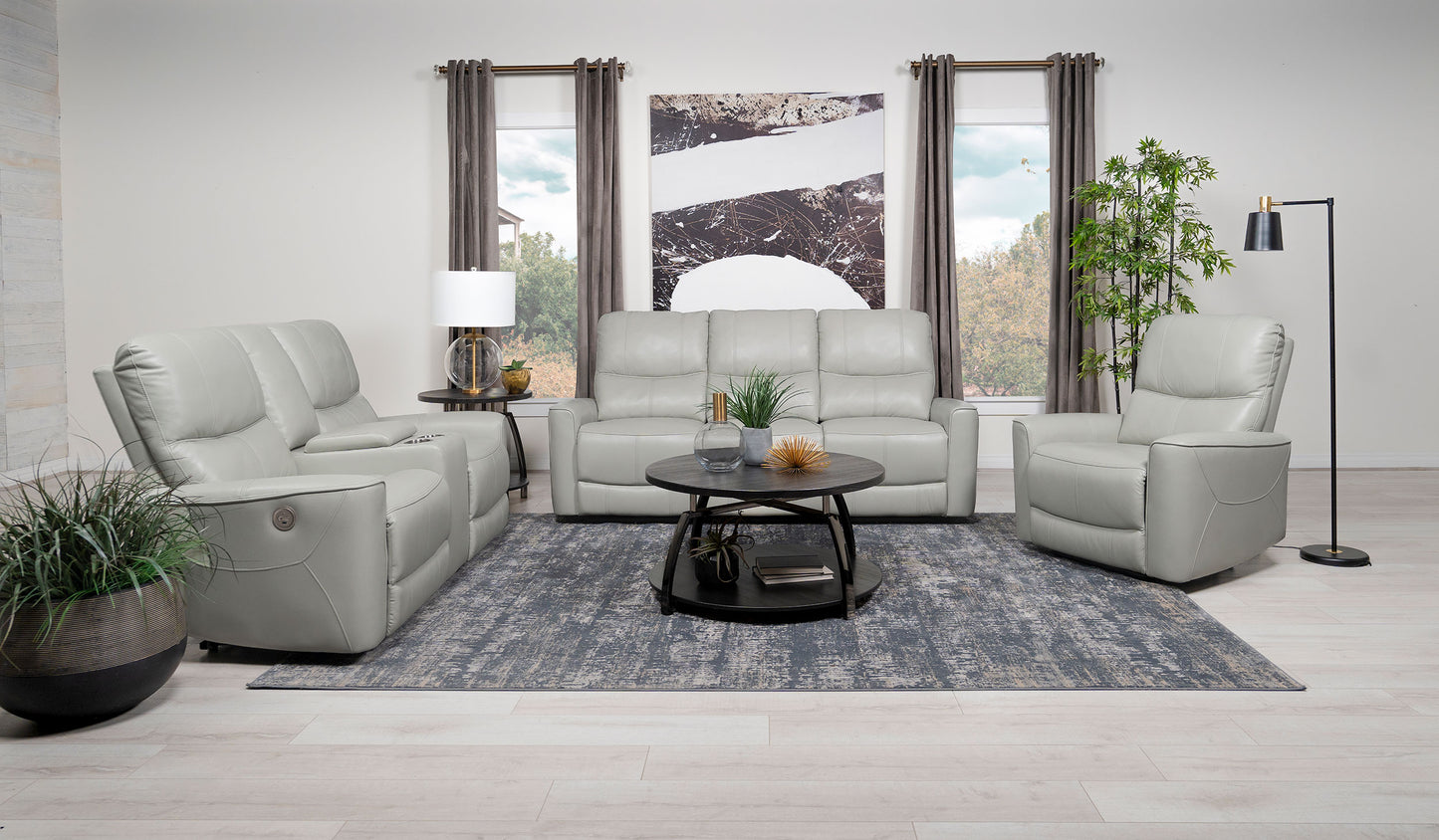 Greenfield Upholstered Power Reclining Sofa Dove Grey - Discount Furniture Connection