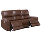 Greenfield Upholstered Power Reclining Sofa Saddle Brown - Discount Furniture Connection