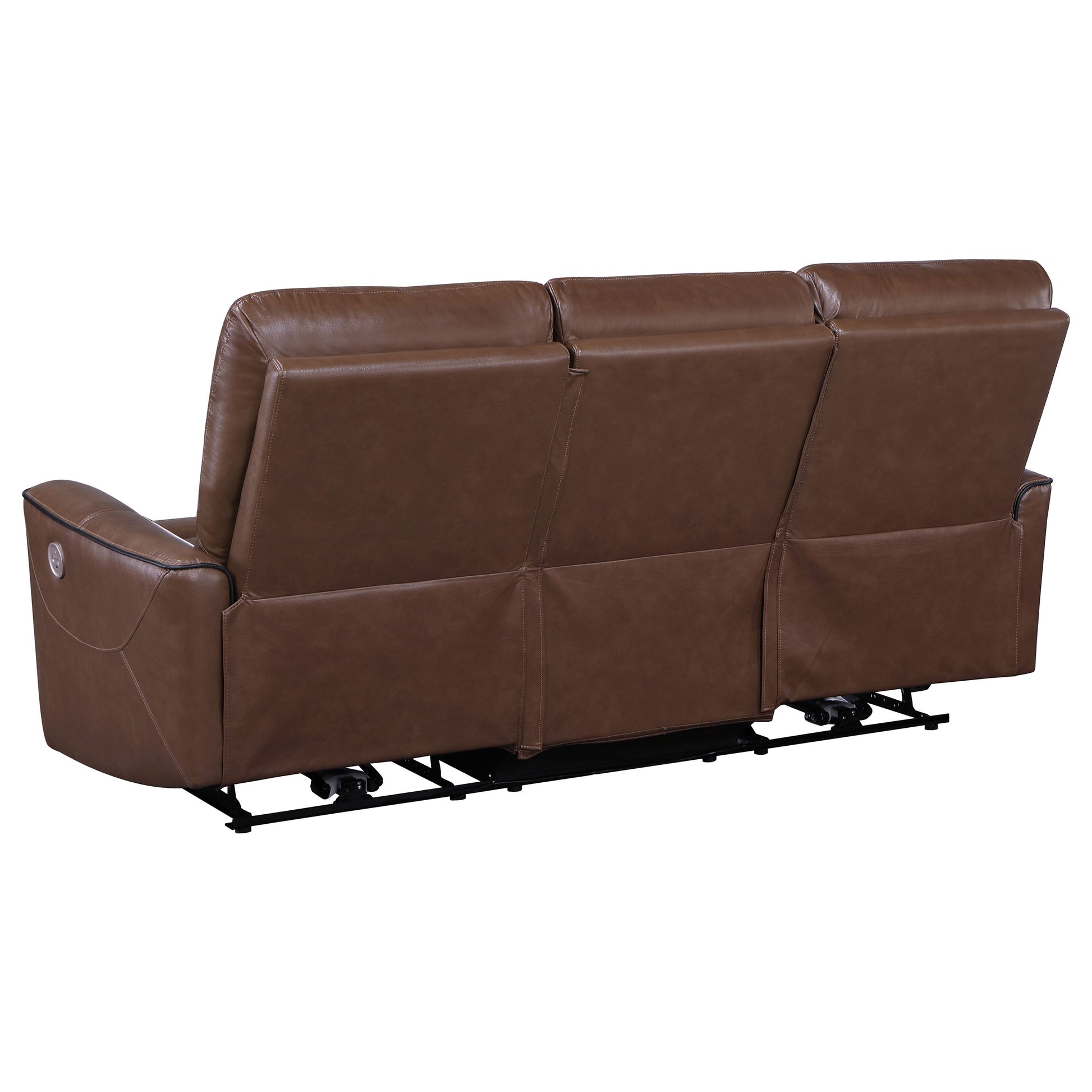 Greenfield Upholstered Power Reclining Sofa Saddle Brown - Discount Furniture Connection