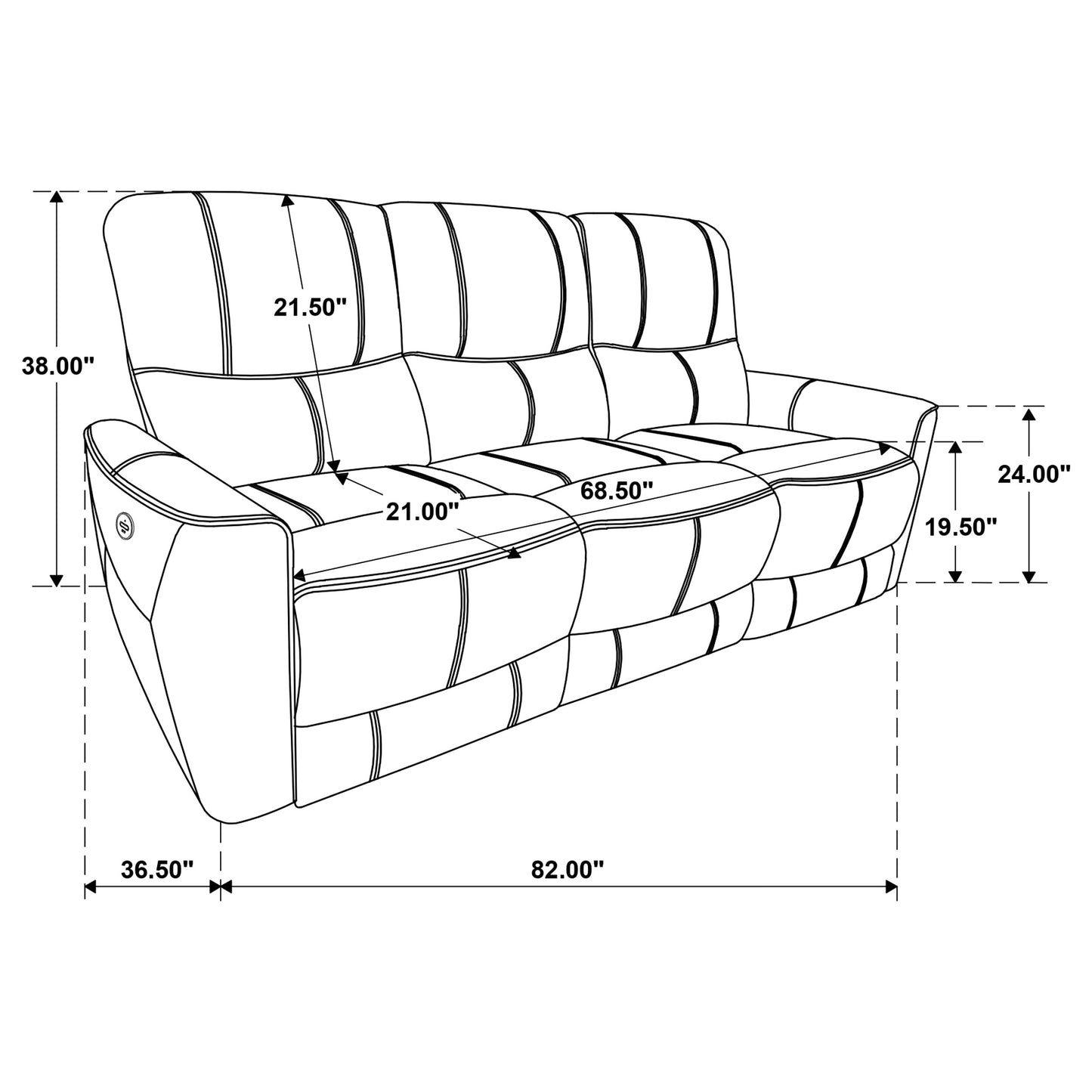 Greenfield Upholstered Power Reclining Sofa Saddle Brown - Discount Furniture Connection