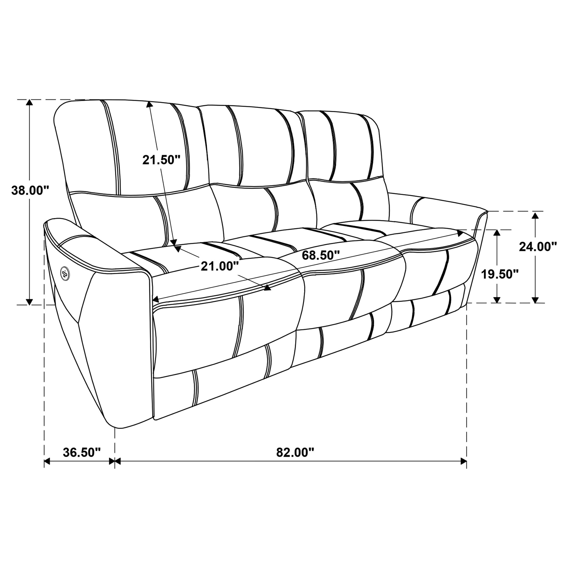 Greenfield Upholstered Power Reclining Sofa Saddle Brown - Discount Furniture Connection