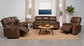 Greenfield Upholstered Power Reclining Sofa Saddle Brown - Discount Furniture Connection