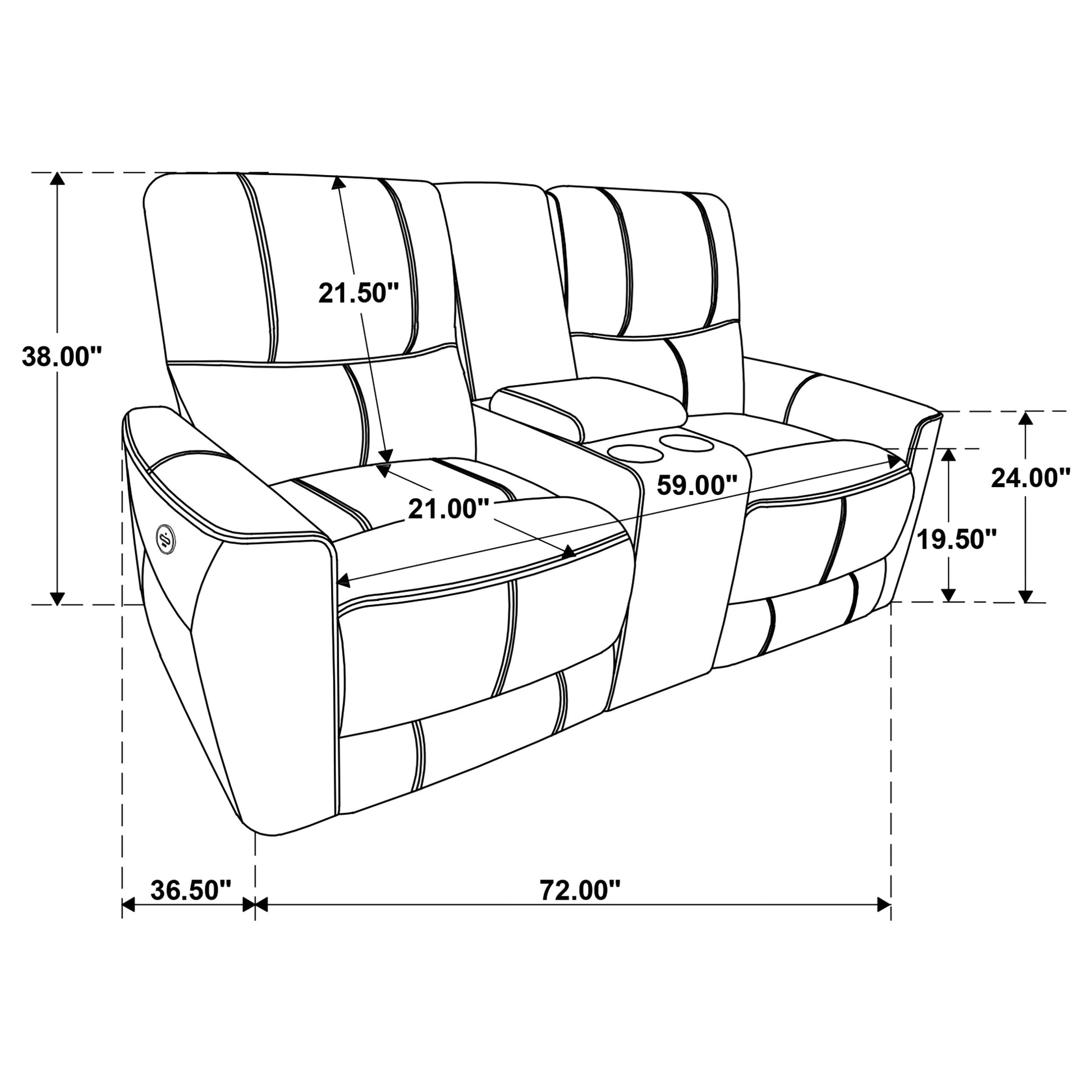 Greenfield Upholstered Power Reclining Loveseat Saddle Brown - Discount Furniture Connection