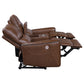 Greenfield Upholstered Power Reclining Loveseat Saddle Brown - Discount Furniture Connection
