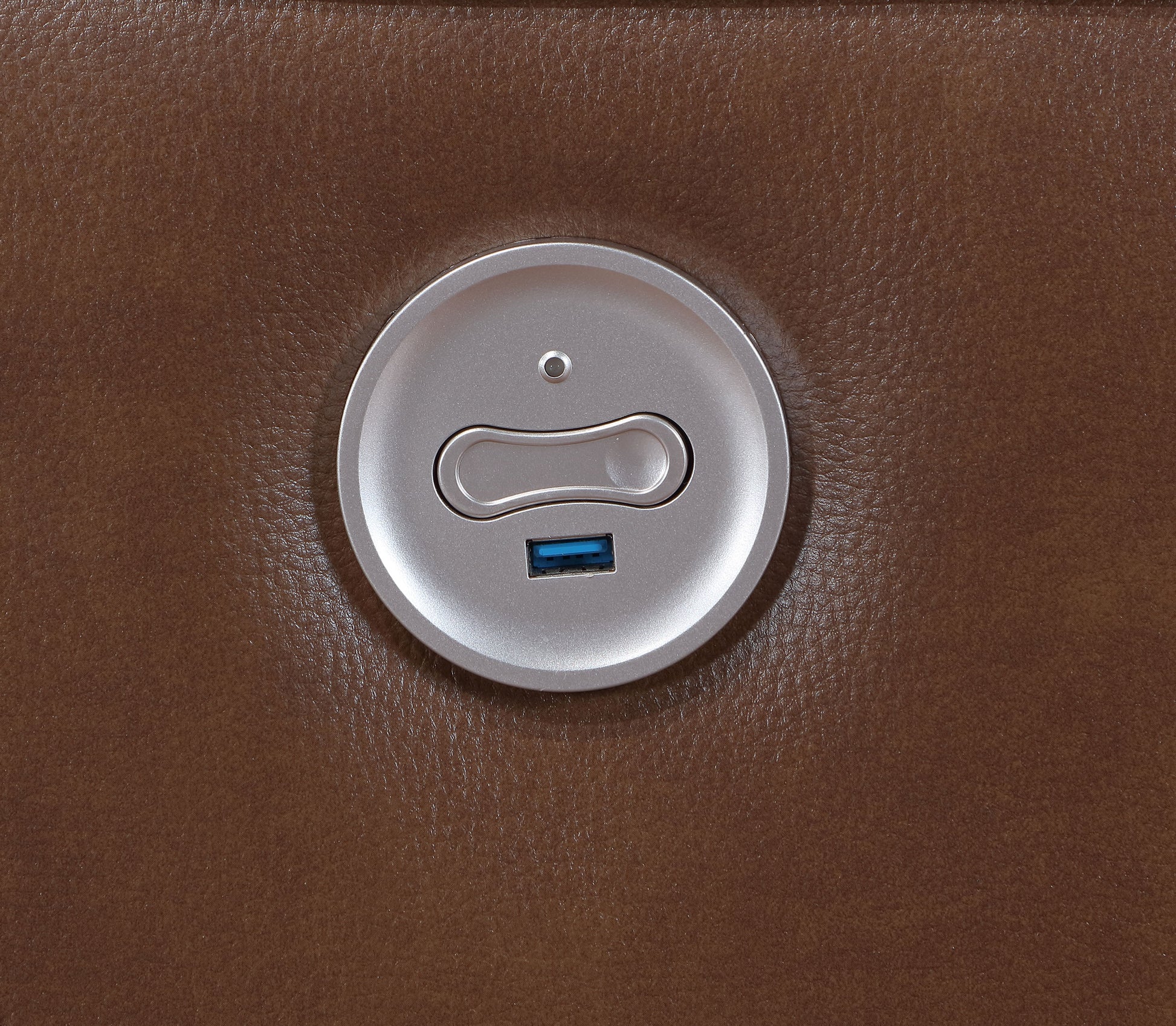 Greenfield Upholstered Power Reclining Loveseat Saddle Brown - Discount Furniture Connection