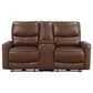 Greenfield Upholstered Power Reclining Loveseat Saddle Brown - Discount Furniture Connection