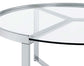 Delia 2-Piece Round Glass Top Nesting Coffee Table Chrome - Discount Furniture Connection
