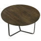 Yaritza Round Accent Table with Triangle Wire Base Natural and Gunmetal
